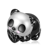 925 Silver Panda Skull Eye Animal Pendant Bead for Women Charms