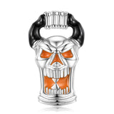 925 Silver Platinum Skeleton Money Bag OX Horn Pendant Necklace