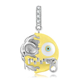 925 Silver Platinum Skeleton Money Bag OX Horn Pendant Necklace