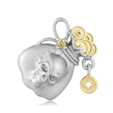 925 Silver Platinum Skeleton Money Bag OX Horn Pendant Necklace