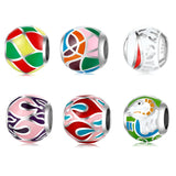925 Silver Rainbow Beads for Bracelet DIY Pendant Charms