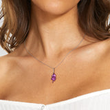 Sterling Silver Hexagram Snake Halloween Pendant Necklace
