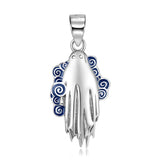 Sterling Silver Hexagram Snake Halloween Pendant Necklace