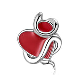 925 Silver Red Snake Skeleton Pendant Necklace for Women