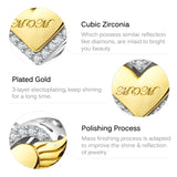 Guardian Angel Wings Zircon Heart Charms for Bracelet