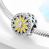 925 Silver Green Plant CZ Pendant Beads for Bracelet