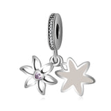925 Silver Green Plant CZ Pendant Beads for Bracelet