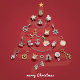 Christmas Elk Santa Safety Chain 925 Sterling Silver Charm