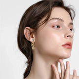 Heart Zircon Pearl Earrings 925 Sterling Silver for Pregnant Mother