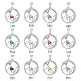 Heart Zircon Mothers Pendant Necklace 925 Sterling Silver Chain Necklace