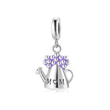 Mom Heart Sterling Silver Beads for Charm Bracelet
