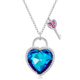 925 Sterling Silver Key & Lock Skull Arrow Pendant Necklaces Women