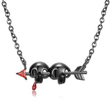 925 Sterling Silver Key & Lock Skull Arrow Pendant Necklaces Women