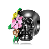Rose Blood Skull Flower Pendant 925 Sterling Silver Necklace