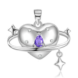 925 Sterling Silver Christmas Tree Bell Heart Planet Chain Necklace