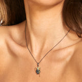 925 Silver Butterfly Moth Skull Scream Wings Necklace