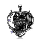 925 Silver Butterfly Moth Skull Scream Wings Necklace