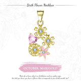 925 Silver Flower Seasons Garden Pendant Necklace for Women