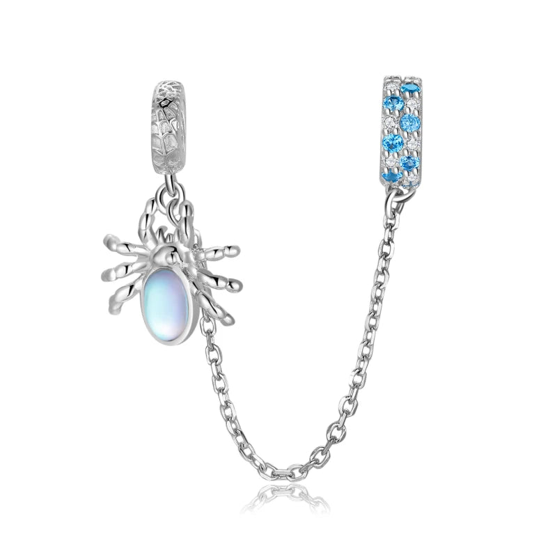 925 Silver Evil Eye Safety Chain for Bracelet - Religious Good Luck Charm