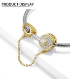 925 Silver Evil Eye Safety Chain for Bracelet - Religious Good Luck Charm