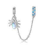 925 Silver Evil Eye Safety Chain for Bracelet - Religious Good Luck Charm