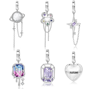 Romantic Pendant Charms 925 Silver for Women DIY Bracelet