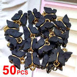 50Pcs Silver Butterfly Jewelry Accessories for DIY Earrings Necklaces