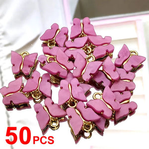 50Pcs Silver Butterfly Jewelry Accessories for DIY Earrings Necklaces