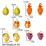 JJFOUCS 5PCS/Set Enamel Fruit Charms for DIY Jewelry