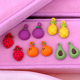 JJFOUCS 5PCS/Set Enamel Fruit Charms for DIY Jewelry