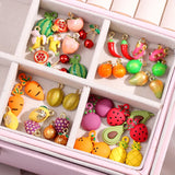 JJFOUCS 5PCS/Set Enamel Fruit Charms for DIY Jewelry