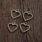 50pcs Love Peach Heart-shaped Pendant DIY Jewelry Material