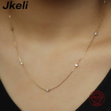 S925 Sterling Silver Zircon Bead Necklace Women Korea Clavicle Chain Jewelry
