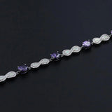 Figure Eight Fire Opal & Zircon Silver Bracelet Women's Jewelry Gift