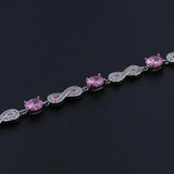 Figure Eight Fire Opal & Zircon Silver Bracelet Women's Jewelry Gift