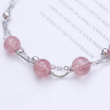 Double Strawberry Crystal Peach Blossom Boudoir Bracelet