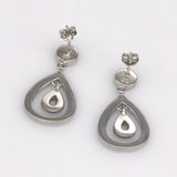 Double Water Drops Fire Opal Earrings Sterling Silver 925