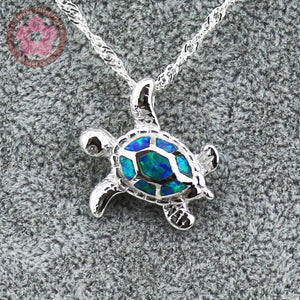 Opal Turtle Charm Pendant 925 Sterling Silver Jewelry