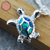 Opal Turtle Charm Pendant 925 Sterling Silver Jewelry