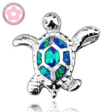 Opal Turtle Charm Pendant 925 Sterling Silver Jewelry