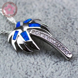 Tree Shape Opal Gem Charm 925 Sterling Silver Necklace Pendant