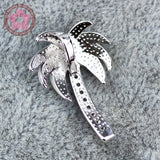 Tree Shape Opal Gem Charm 925 Sterling Silver Necklace Pendant