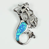 Opal Mermaid Pendant Necklace for Women