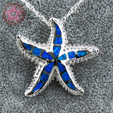 JLP129 Opal Gem Pendant Sea Star Real Pendant Fine Jewelry Necklace Pendants