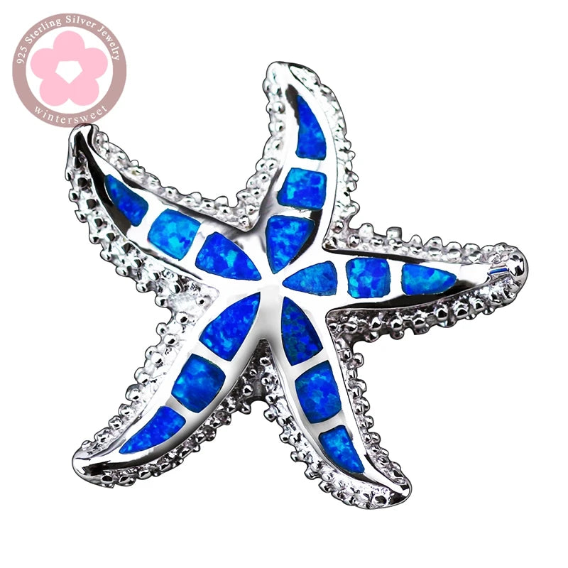 JLP129 Opal Gem Pendant Sea Star Real Pendant Fine Jewelry Necklace Pendants