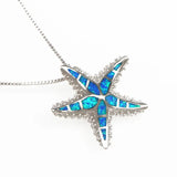 Opal Starfish Pendant Necklace for Women