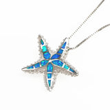 Opal Starfish Pendant Necklace for Women