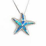 Opal Starfish Pendant Necklace for Women