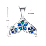 Lovely Dolphins Opal Pendant Necklace Jewelry for Women