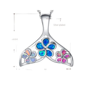 Lovely Dolphins Opal Pendant Necklace Jewelry for Women
